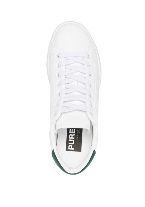 white and dark green GGDB logo-print laced calf leather sneakers  GOLDEN GOOSE | GWF00197-F00475310502